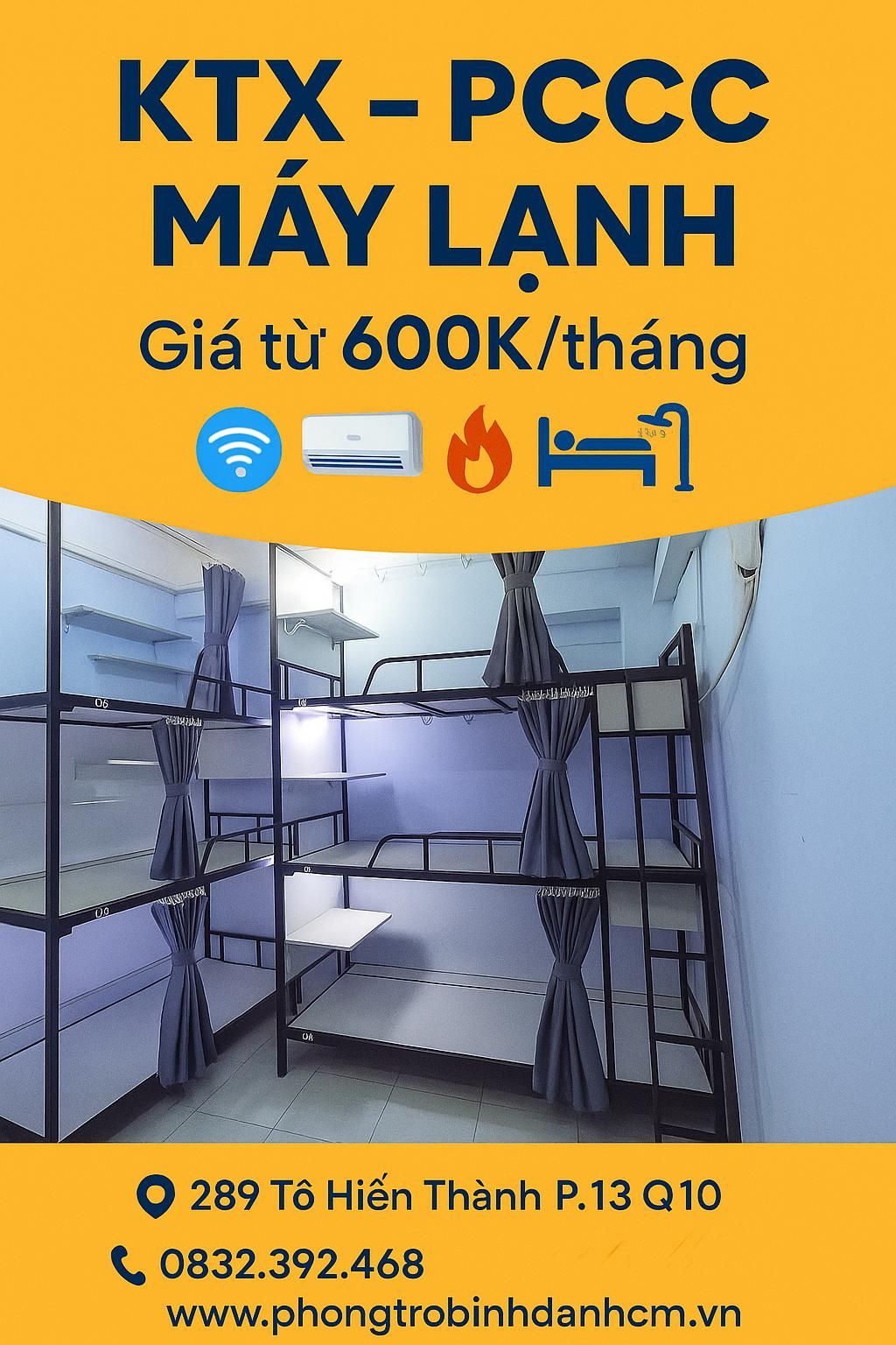 Cho thuê phòng KTX giá rẻ – Full tiện nghi – Ở ngay!