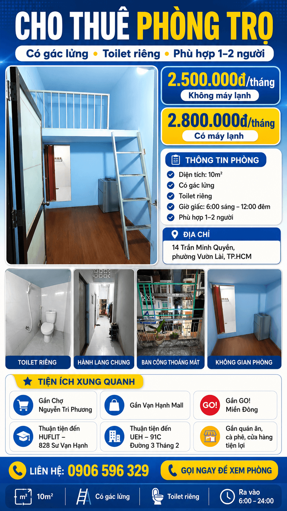 🔥 PHÒNG TRỌ QUẬN 10 CHO DÂN VĂN PHÒNG – NGƯỜI ĐI LÀM, GIÁ TỪ 2,5 TRIỆU 🔥