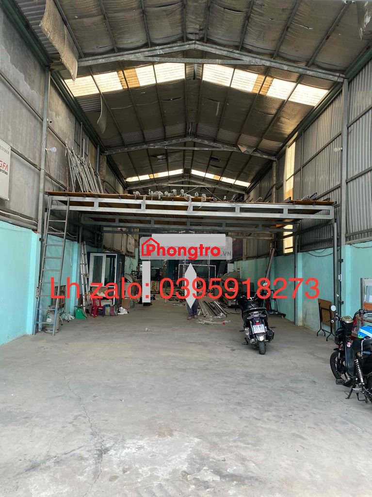 cho thuê kho xưởng 8x40 mái cao 8m đường lớn