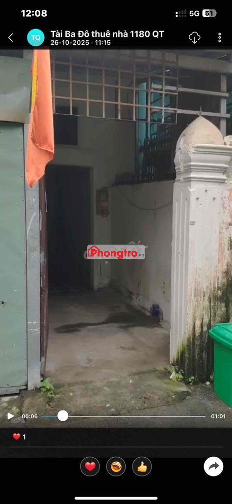 Phòng diện tích khủng 50m2, căn nhà lầu trệt 60m2