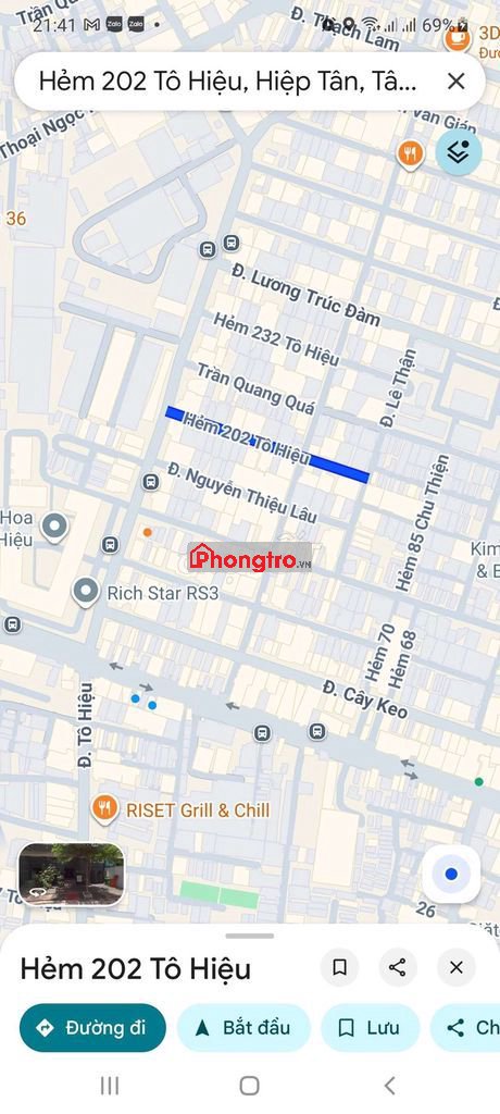 Cho thuê phòng n.thất cơ bản tầng trệt 202/. Tô Hiệu