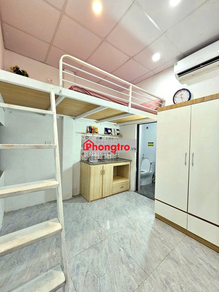 TT124 - Phòng đơn gác xép gần TMU 1,5Km Quốc Gia 2km giờ giấc tự do