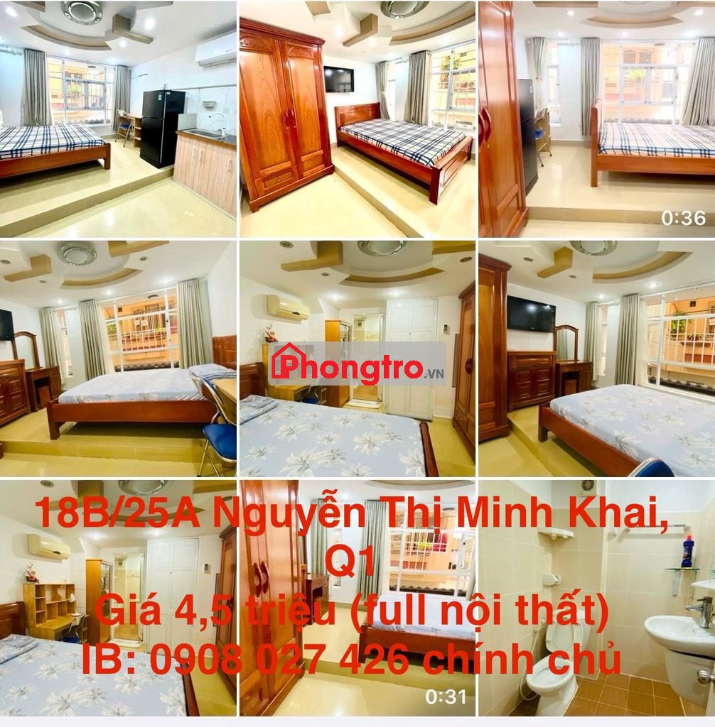 CHÍNH CHỦ CHO THUÊ PHÒNG TRỌ GIỜ GIẤC TỰ DO TẠI Q1 GIÁ 4.5 TRIỆU