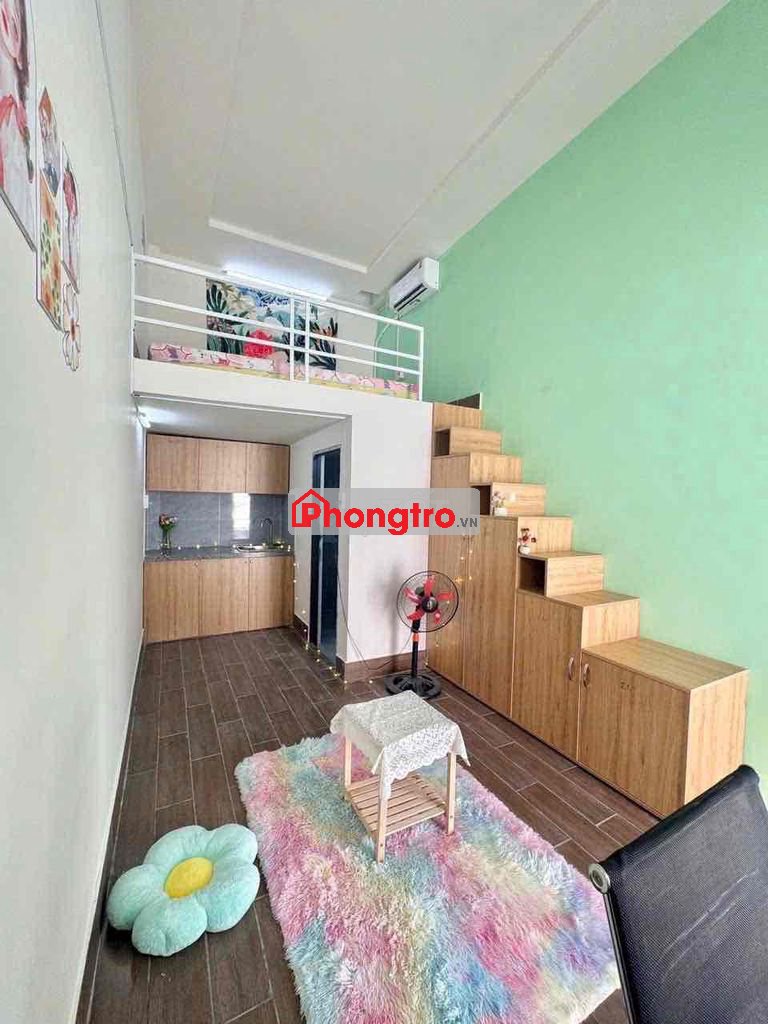 phòng trọ siêu rộng gác cao diện tích hơn 30m2 hà huy giáp