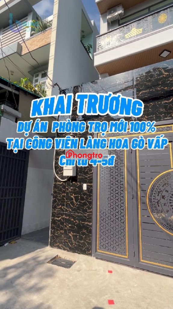 Phòng mới 100% gần CV Làng Hoa Gò Vấp 4tr