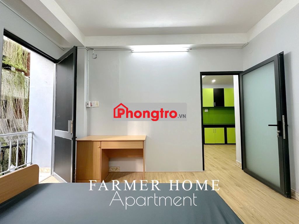 Phòng tách bếp rộng 40m2 có bancol, 1 phòng ngủ, 1 phòng khách.