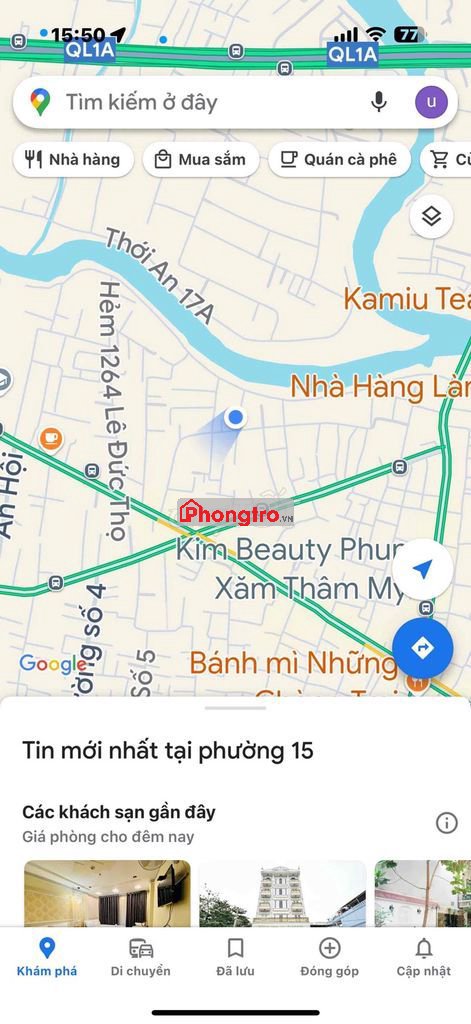 cho thuê phòng trọ tầng trệt lối đi riêng có cửa sổ + gác