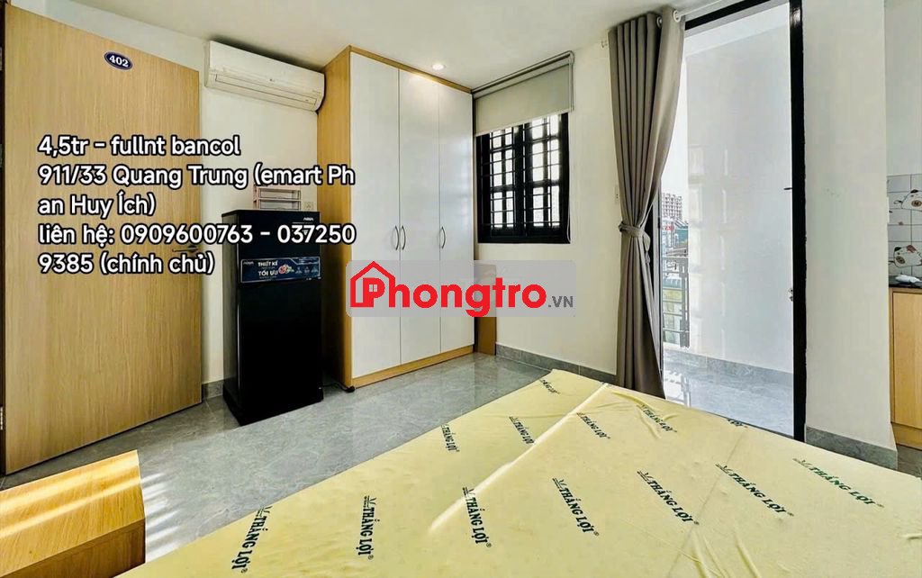 4,5tr full nột thất - bancol (Emart Phan Huy Ích,chợ cầu, CVPM QT)