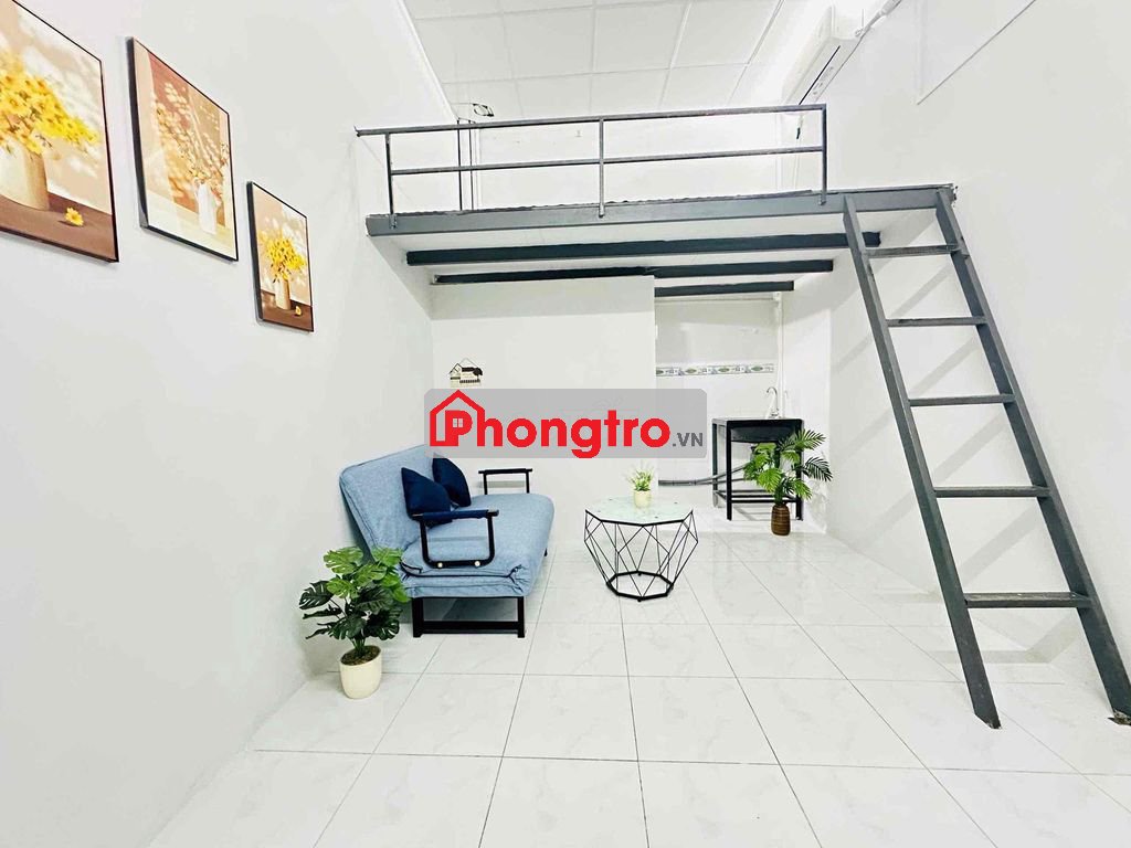 PHÒNG GÁC CAO 1M7 KHÔNG ĐỤNG ĐẦU SẴN NỘI THẤT GẦN AEON ĐH HUIT