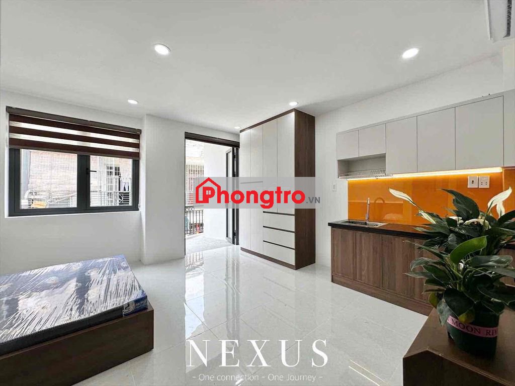 căn hộ studio full nội thất có ban công siêu thoáng mát