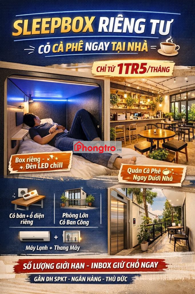 Sleepbox mới Cao Cấp Có Thang Máy - Kha Vạn Cân - Gần Chợ Thủ Đức