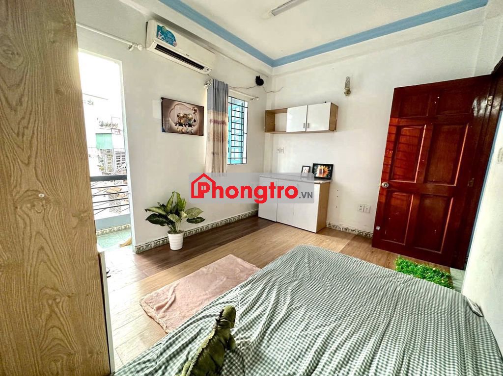 Cho thuê nguyên lầu 60m2 gồm 2 phòng ngủ ban công full nội thất 7tr2