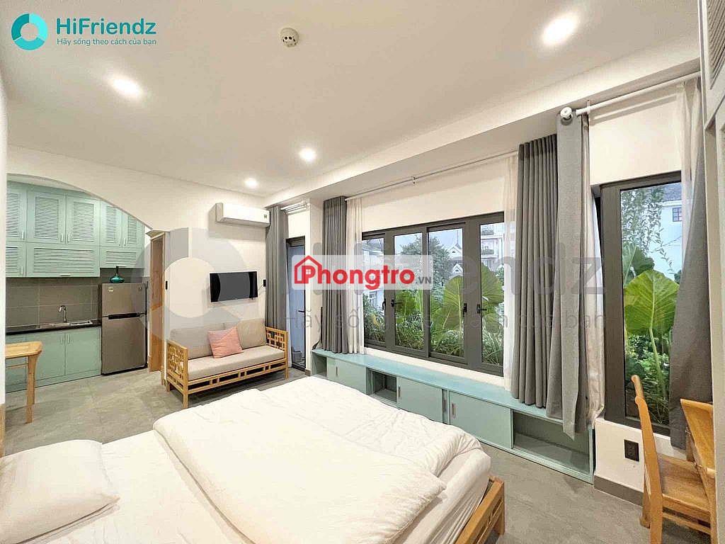 Studio tách bếp bancol cửa sổ lớn khu biệt thự đậu oto Free🏡bv 24/24❗️