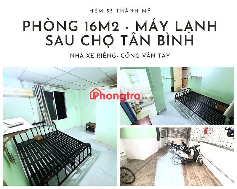 Phòng MÁY LẠNH 16m2 sau chợ Tân Bình, giáp Q10, Cửa sổ lớn.