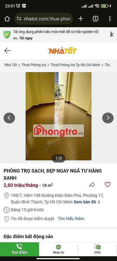 PHÒNG TRỌ SẠCH, ĐẸP NGAY NGÃ TƯ HÀNG XANH